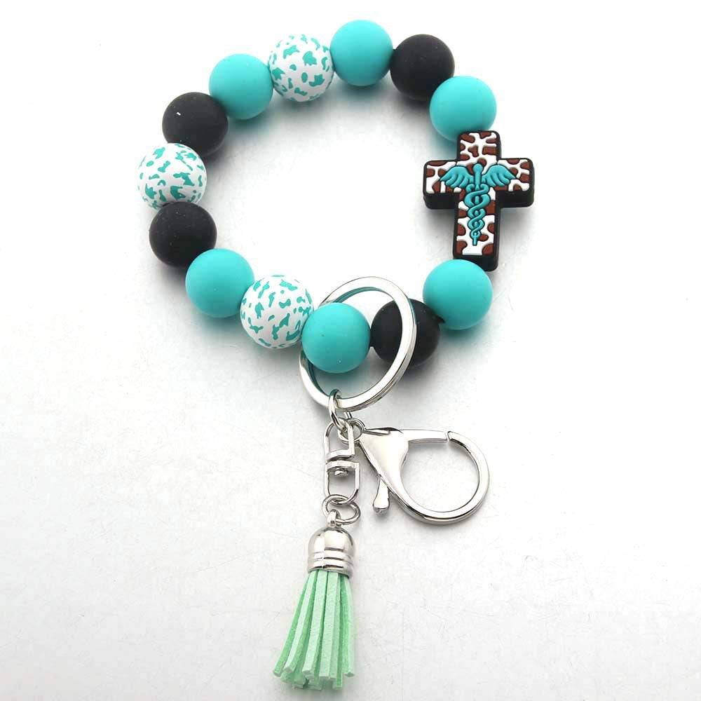 Wholesale Silicone Bead Bracelet Keychain Bracele Accessories